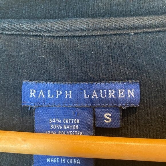 Ralph Lauren Black Button Front Cotton Blend Blazer - Size Small - EUC - Picture 4 of 8
